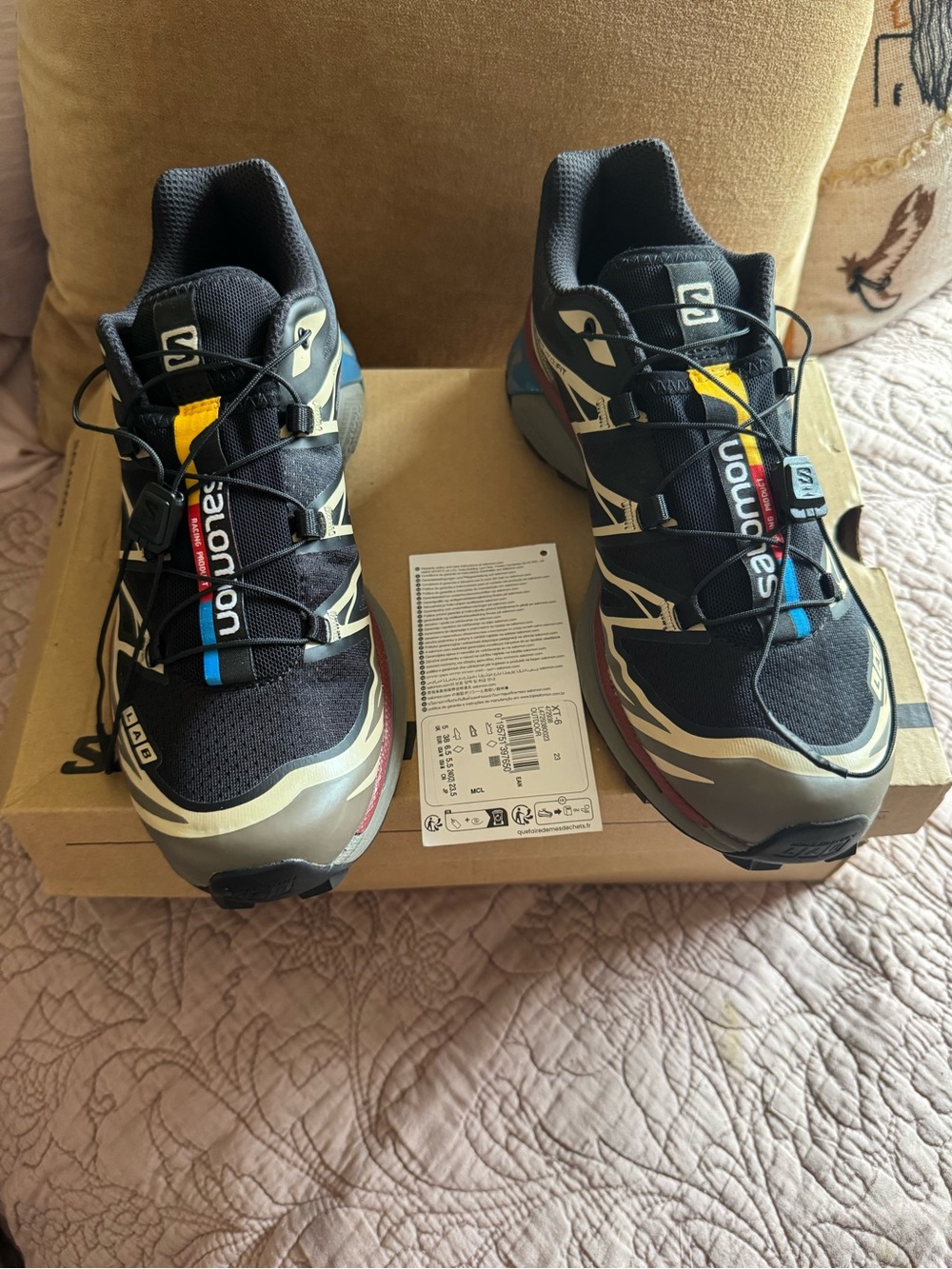 Salomon Men’s Trail Runners — Black with Yellow & Blue Accents